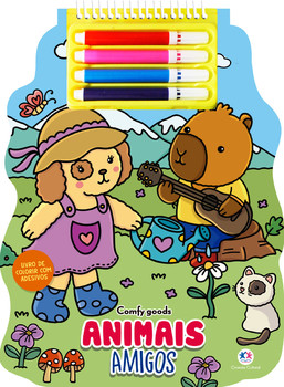 Animais Amigos: Colorir com Adesivos e Canetinhas