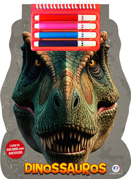 Dinossauros: Livro de Colorir com Adesivos e Canetinhas