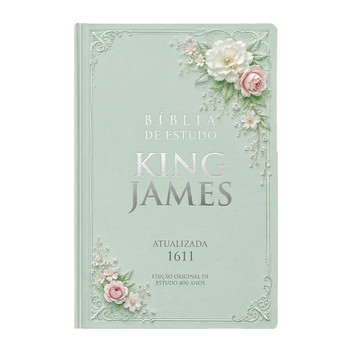 Bíblia de Estudo King James 1611 | KJA 400 Anos| Full Collor | Capa Dura Verde Floral
