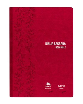 Bíblia NVI português/inglês - Capa luxo - Rosa