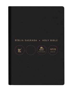 Bíblia NVI português/inglês - Capa luxo - Preta
