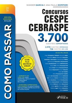 Como passar em concursos cespe - cebraspe - 3.700 questões comentadas - 12ª ed - 2026