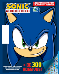 Sonic megaprancheta para colorir com adesivos