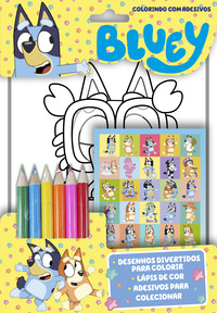 Bluey Colorindo com Adesivos