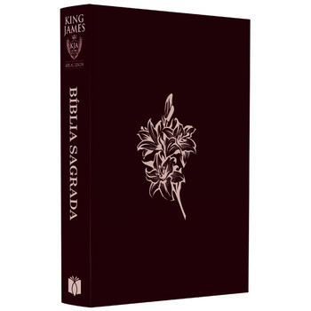 Bíblia sagrada flores | kja | letra maior | capa dura vinho