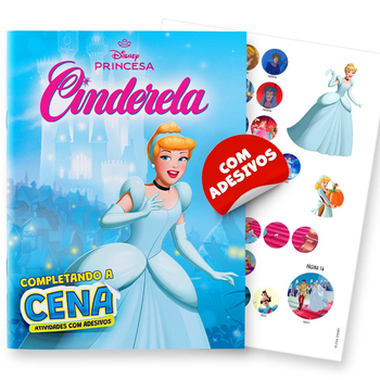 Completando a cena - atividades com adesivos: cinderela