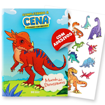 Completando a cena - atividades com adesivos: mundo dos dinossauros