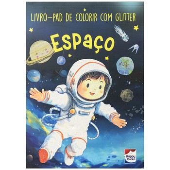 Livro-pad de colorir com Glitter: Espaço