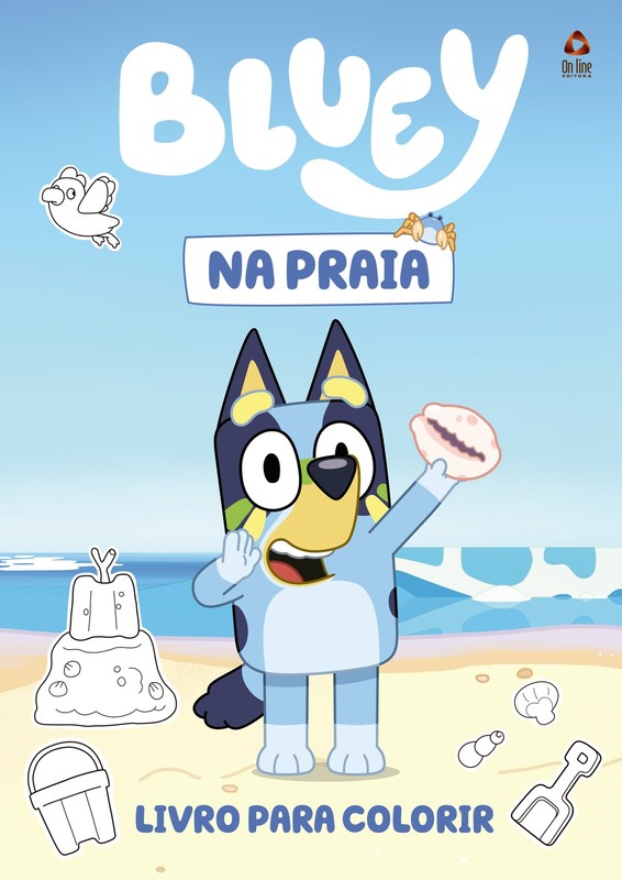 Bluey na Praia Livro para Colorir