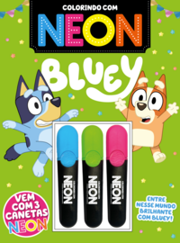 Bluey Colorindo com Neon