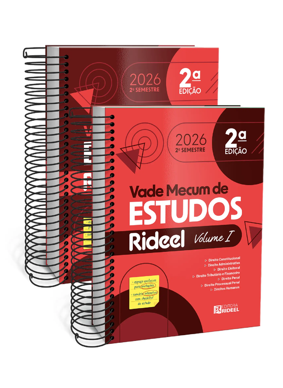 Vade Mecum De Estudos Rideel Lei Seca - Vermelhinho - 2026.2 - Dois Volumes
