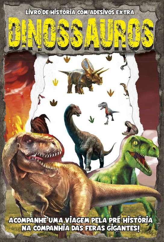 Dinossauros - Livro de história com adesivos extra