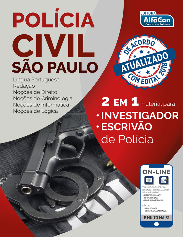 Polícia Civil de São Paulo - 2 em 1 - Material para investigador e escrivão de polícia