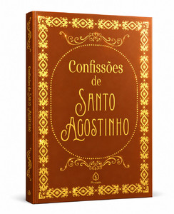 Confissões de Santo Agostinho - Edição Especial de Luxo Almofadada com Bordas Douradas e Fitilho