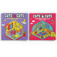 Coleção Cute & Cute Coloring Book for Adults - Bold Easy - Kit com 2 Livros de Colorir Adulto