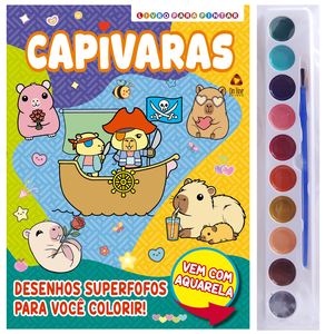 Capivaras Livro para Pintar com Aquarela